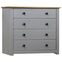 Side Cabinet Grey 80x40x73 cm Pine Panama Range - £83.05 GBP