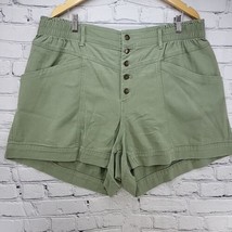 Knox Rose Shorts Womens Plus Sz 1X Olive Green Retro High-Rise Casual  - £9.18 GBP