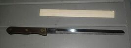 VTG J A BORNSCHAFT Serrated Carving Bread Knife 9&quot; Stainless Blade Wood ... - $129.55 MXN