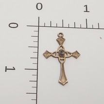Gold Tone 2 Piece Cross Reliquarie Encolpion Semi-Precious Positive Ener... - $19.00