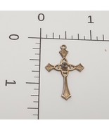 Gold Tone 2 Piece Cross Reliquarie Encolpion Semi-Precious Positive Ener... - $19.00