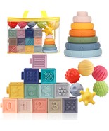Montessori Toys For Babies Soft Stacking Building Blocks Rings Balls Set... - £48.75 GBP