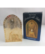 Vintage Giftco Gold Plated Brass Votive Candle Holder Christmas Nativity... - $5.89