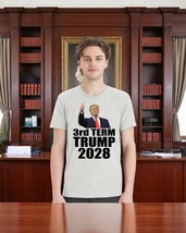 Trump 2028 T-Shirt 3rd Term 2028 Trump Thumbs Up Ash Gray Short Sleeve S... - $19.79+