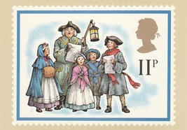 Vintage Postcard Christmas Carolers Lantern Children 1978 United Kingdom - £6.37 GBP