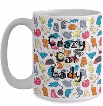 Crazy Cat Lady Mug Mothers Day Cute Unique Novelty Mom Gift Coffee Tea Cup White - £14.97 GBP