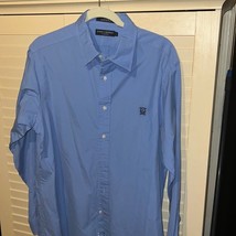 Daniel Cremieux,Classic cotton, blue, button-down, longsleeve shirt, size large - £11.75 GBP