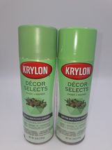 2 Krylon Decor Selects Paint &amp; Primer Satin Matcha Green (6530) 6 Oz Spr... - $25.70