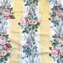 Vintage Croscill Home Princess Yellow Floral Stripe Valances 86” Wide 2p... - $49.50