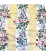 Vintage Croscill Home Princess Yellow Floral Stripe Valances 86” Wide 2p... - £38.70 GBP
