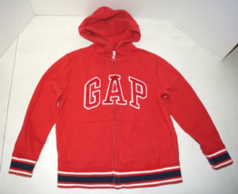 Gap Kids Red Logo Hoodie Full Zip Up Hooded Sweatshirt &amp; Pants Sz M (8) - £13.44 GBP