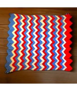 Vintage HANDMADE 50x56 Afghan RED WHITE BLUE Patriotic FLAG Quilt Throw ... - $356.11 MXN