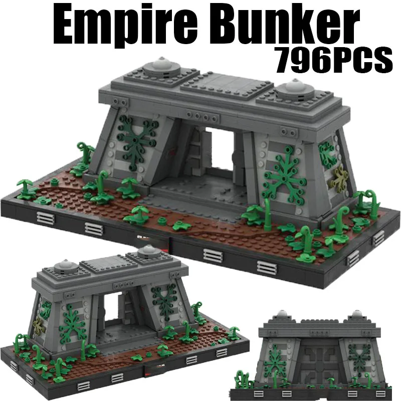 MOC Military Empire Bunker Building Blocks WW2 Army Ruin Battlefield Sce - £93.77 GBP