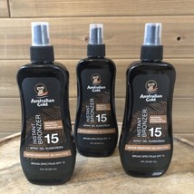 (3) Australian Gold Instant Bronzer 15 Gel Sunscreen Tanning Lotion - Ex... - £15.89 GBP