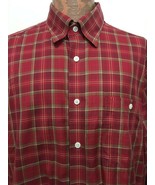 Orvis XL Red Plaid Long-Sleeve Cotton Shirt Hidden Button-Down Collar - £21.20 GBP