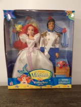 Disney The Little Mermaid Ariel &amp; Prince Eric Wedding Dolls &amp; Gift Set NIB - £65.53 GBP