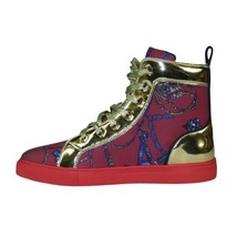Mens High Top Shoes FIESSO by AURELIO GARCIA Chain Medusa Celebrity 2421 Red image 5