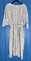 Vintage Light Beige Shimmery Floral Dolman Dress with Belt Size 20 1/2 3... - $39.60