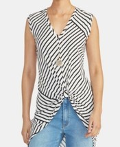 MSRP $59 Rachel Rachel Roy Miabella Twisted Striped High-Low Top Size XS - £18.62 GBP