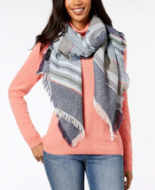 Steve Madden Womens Sparkle Striped Travel Scarf Wrap Size One Size Color Navy - £16.44 GBP