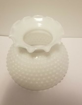 Vintage White Milk Glass Hobnail Ruffle Top Lamp Shade - £23.36 GBP