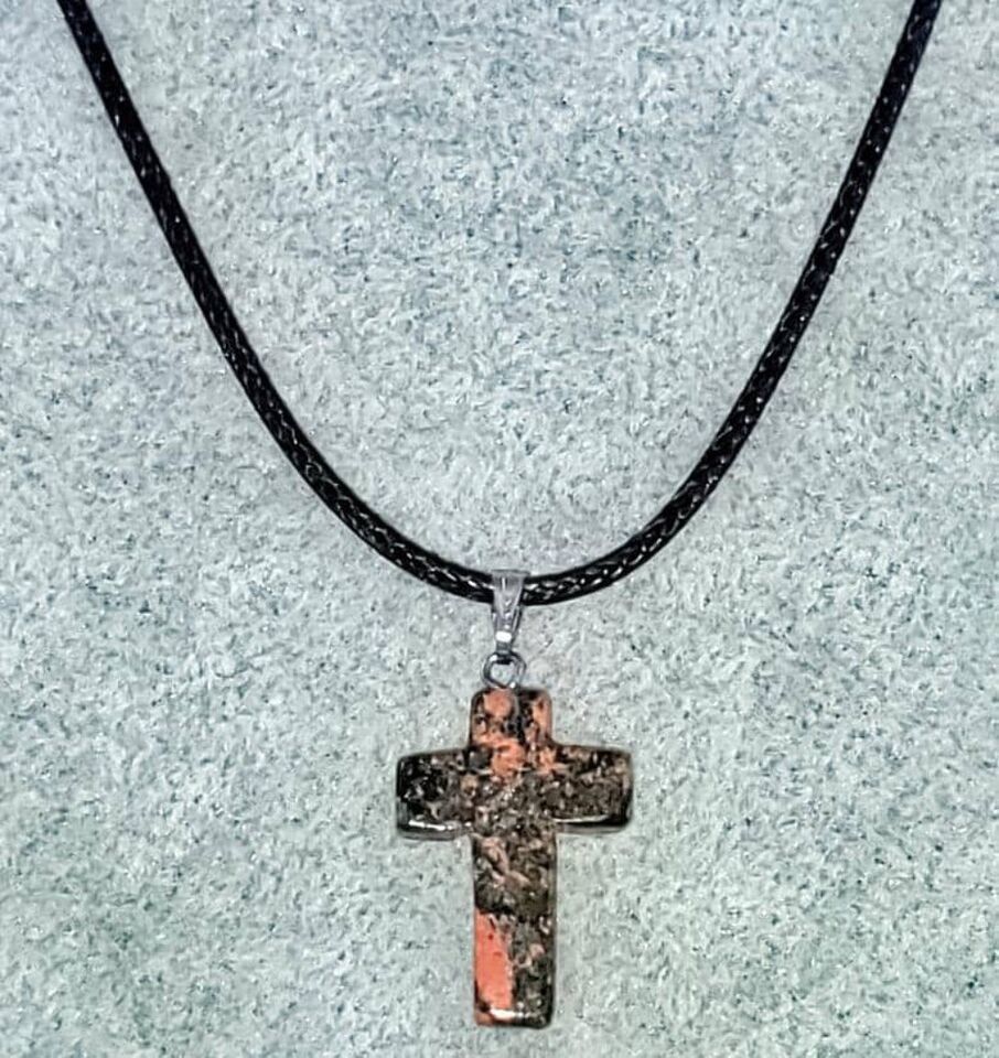 Heliotrope Gemstone Cross Necklace
