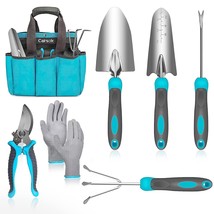 Gardening Tools, 7 Piece Heavy Duty Stainless Steel Garden Tools Set With Ergono - £32.94 GBP