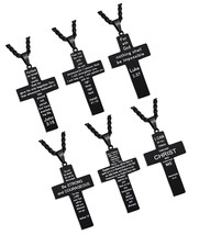 6 Pieces 24 Inch Cross Necklace for Men Women, Steel - $58.79