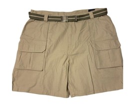 Ivy Crew Classics Cargo Shorts Mens Size 40 Tan Khaki Cotton Belted - £8.87 GBP