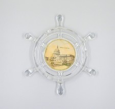 US Capitol Washington DC Ship&#39;s Wheel Souvenir Glass Ashtray Nautical - $24.99