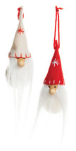 Silver Tree Ornament Gnomes with Stitched Hats Christmas  Set of 2 NWT - £5.02 GBP