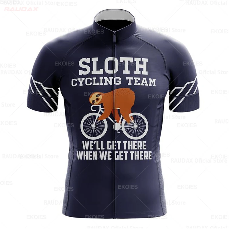 Cycling Jerseys Man 2024 Funny Sloth Team Summer Short Sleeve Bike Jersey Maillo - $52.97