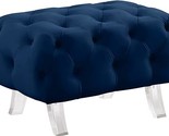 568Navy-Ott Crescent Collection Modern | Contemporary Velvet Upholstered... - $476.99