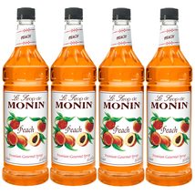 Monin Flavored Syrup, Peach, 33.8-Ounce Plastic Bottles (Pack of 4) - £64.10 GBP