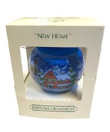 1980 Hallmark Keepsake Ornament New Home Blue Houses Unbreakable in Box Vtg - $20.38