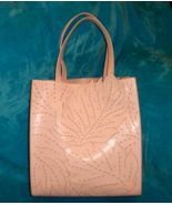 BANANA REPUBLIC Pink Leather East West Tote-Laser Perforated Leaf-Outer ... - £69.73 GBP