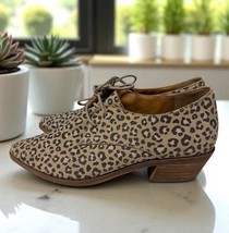 lucky brand erreka leopard Animal Print oxford, size 7 37.5 Pointed Toe ... - $29.69