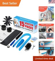 Ultimate Dryer Vent Cleaner Kit - 15-Piece with 30&#39; Brush &amp; Noiseless Va... - $840.68 MXN