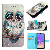 For Samsung Galaxy A05 3D Painting Horizontal Flip Leather Phone Case(Grey Owl) - £3.94 GBP