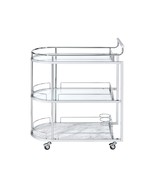 Inyo Serving Cart, Clear Glass &amp; Chrome Finish - $526.27 CAD