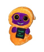 Ty Beanie Boos SKELTON Purple Halloween Ghoul TySilk 2017 Orange Glitter... - $211.30 MXN