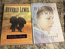 Set of 2 Beverly Lewis: Amish Books; The  Betrayal, and October Song, Hardcover - £4.66 GBP