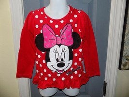 Disney Minnie Mouse Red Long Sleeve Shirt Size 4T Girl&#39;s EUC - £12.79 GBP