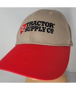 TRACTOR SUPPLY CO ADJUSTABLE SNAPBACK BASEBALL HAT CAP TAN RED TSC KHAKI - $181.87 MXN