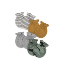 Gerber Baby Boy Mittens, Size 0-3M, Qty 4, Camouflage Green, Stripes and... - £7.13 GBP