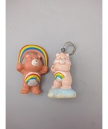 Care bear 1983 Cheer Bear Plastic PVC Figurine Clouds Rainbow Lot Of 2 - $22.18 CAD