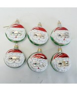 Blown Glass Christmas Ornaments Double Side Santa Claus Face 3&quot; Vtg  Lot... - $90.91