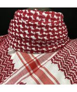 Keffiyeh Scarf Shemagh Original Arab Kufiya Scarf Red men women from cot... - £26.09 GBP