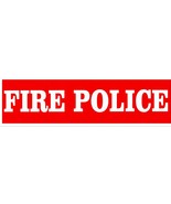 FIRE POLICE Identification Decal/ Sign - White FIRE POLICE on Red Backgr... - £2.28 GBP