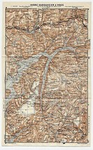 1909 Original Antique Map Of Hardanger Eastern Hardangerfjord Voss / Norway - £17.22 GBP